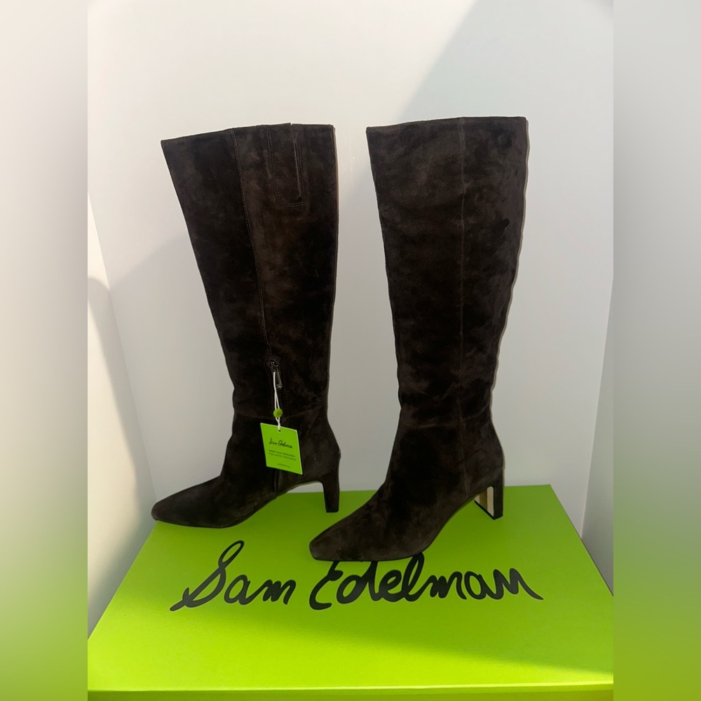 Sam Edelman Sylvia chocolate suede Heeled Boots